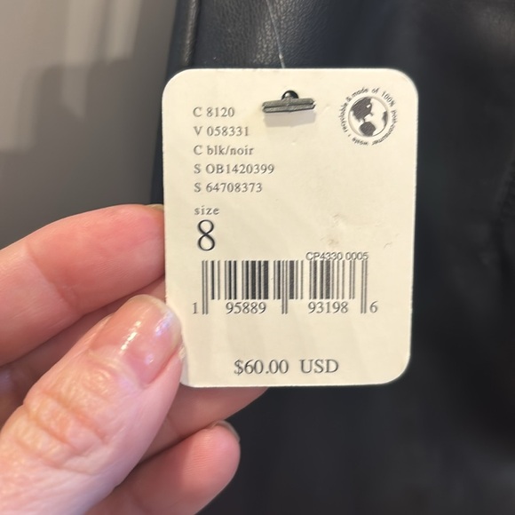 NWT free people faux leather black skirt - Picture 4 of 5